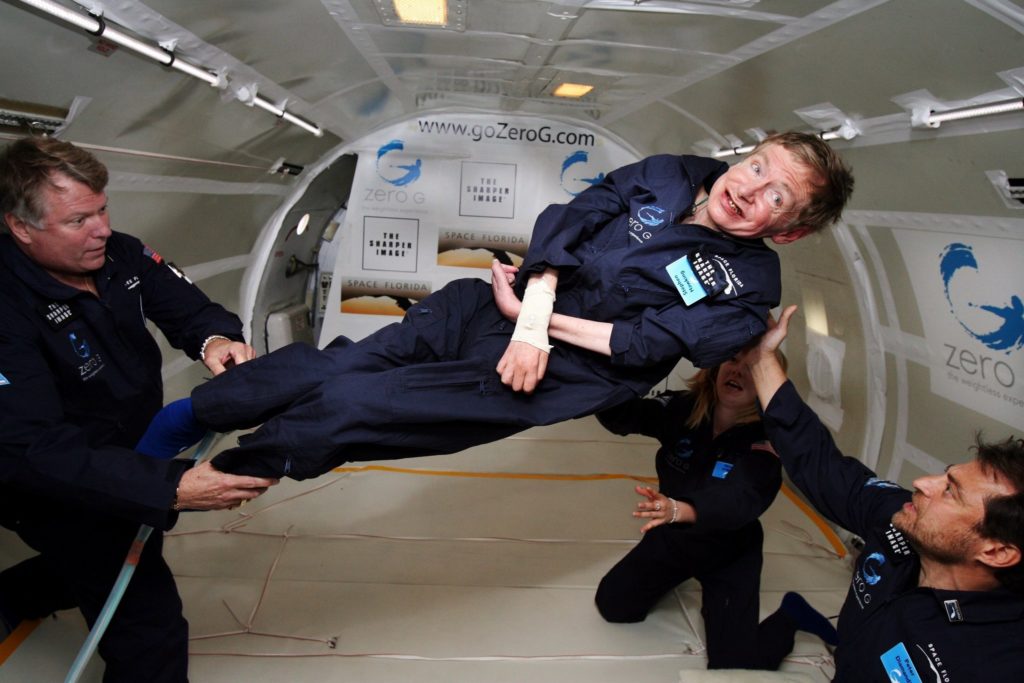 In 2007, when he was 65, he took part in a zero-gravity flight aboard a specially equipped Boeing 727