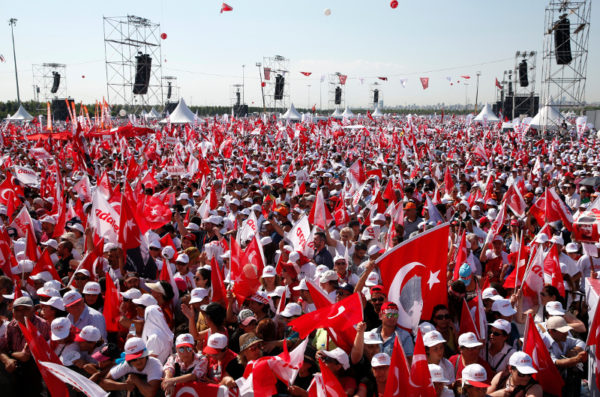 Supporters of Kemal Kilicdaroglu, the leader of Turkey