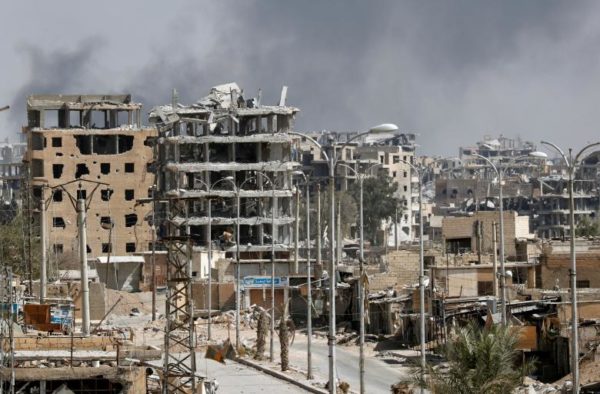 A view of buildings destroyed during clashes between Syrian Democratic Forces and Islamic State militants in Raqqa. REUTERS/Erik De Castro